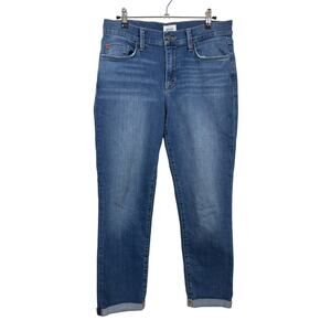 Hudson Natalie Straight Jeans Womens 27 Blue High Rise Cuffed Hem